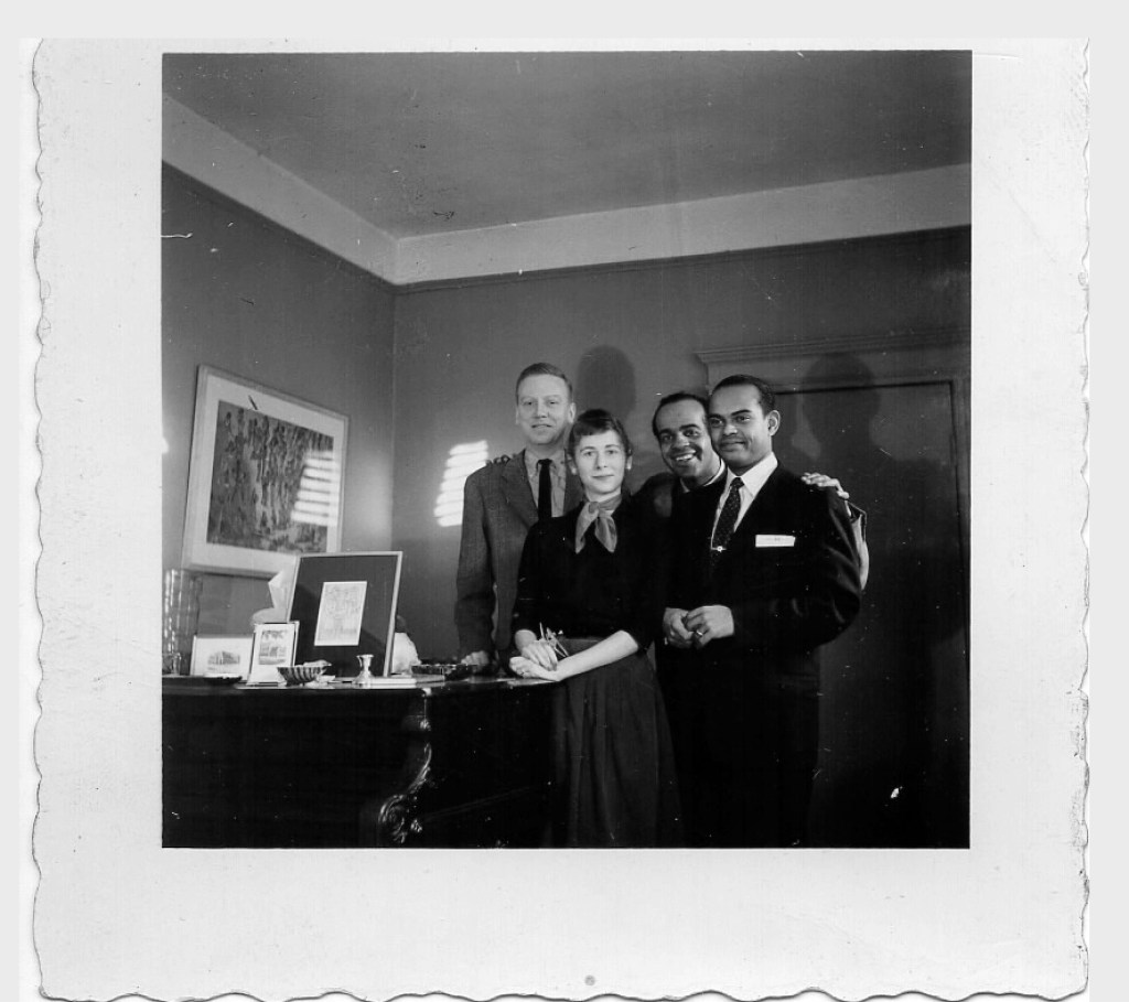 From 1957—back row, Augur Towne and Hubert (Bill) Dilworth, a gay, interracial couple; front row, Rita Hemachandra and Neal Hemachandra, a heterosexual, interracial married couple