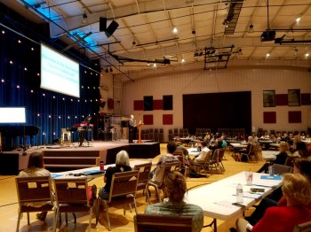 Ray Hemachandra delivering the keynote address at the fall 2019 Autism & Neurodiversity Conference at Appalachian State University in North Carolina.